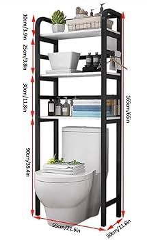 Amazon | トイレ上部物置棚、3階建てトイレ省スペースのフック